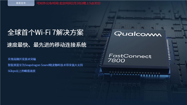 高通全球首發(fā)Wi-Fi 7！5.8千兆速度無敵、國內(nèi)不一樣