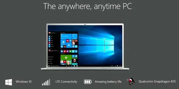 Windows 10 on ARM特性：始終連接，續(xù)航優(yōu)秀