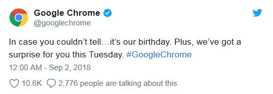 Google Chrome將迎來10周年紀(jì)念日，明日將放送驚喜