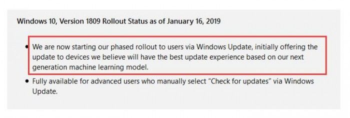 Windows 10十月更新開始通過Windows Update自動(dòng)推薦升級